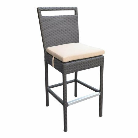 ARMEN LIVING 46 x 18 x 22 in. Tropez Outdoor Patio Wicker Bar Set SETODTRBE